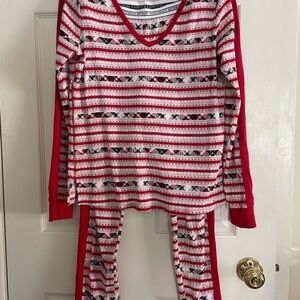 Victoria's Secret Red‎ and White Pajama Set